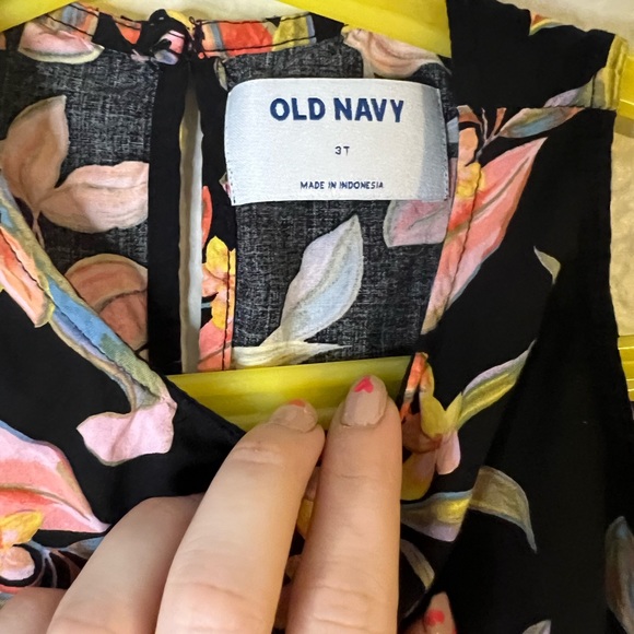 Old Navy Girls A-Line Multi-Colored Floral Pattern Dress 3T - Picture 3 of 3